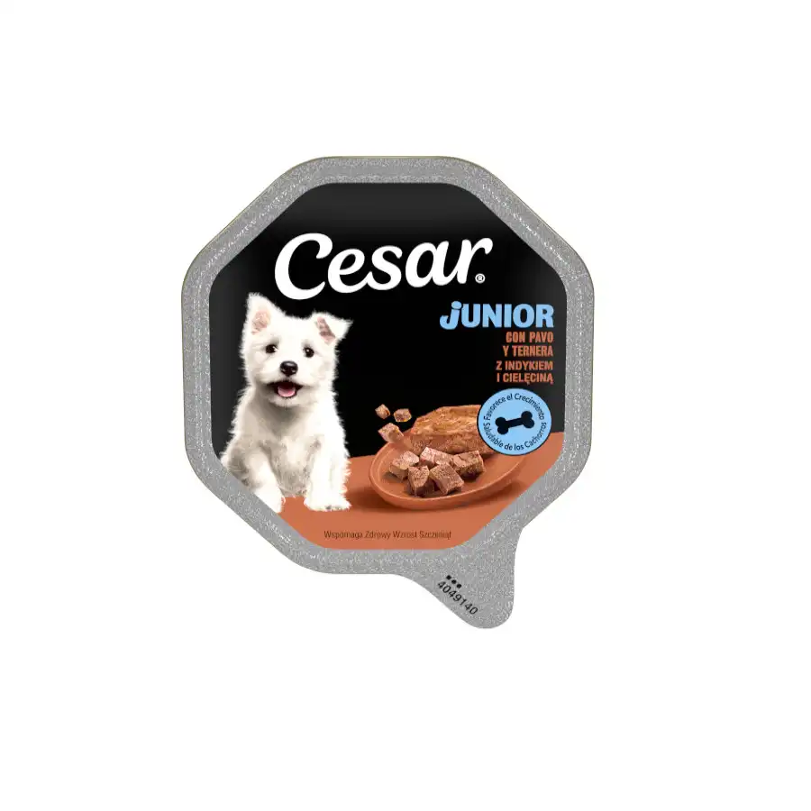 Cesar Pavo y Ternera Tarrina en Gelatina para Cachorros - 150 g - Cesar - Comparador de precios