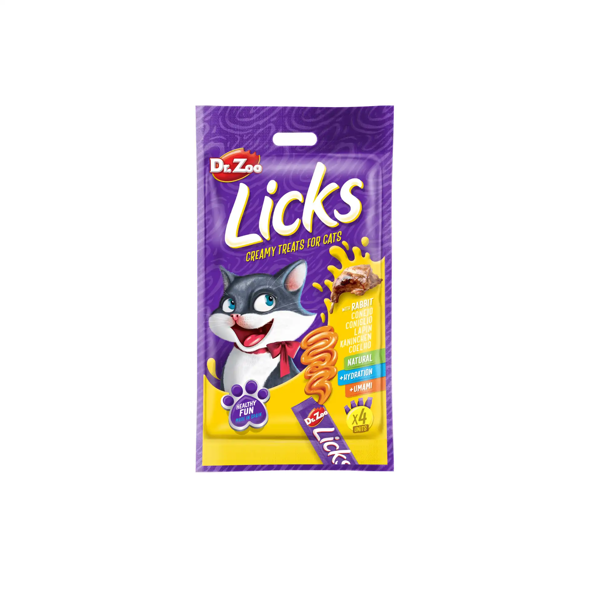 Dr Zoo Licks Snack Líquido De Conejo Para Gatos Pack Ahorro 12x4x15 Gr - Dr.Zoo - Comparador de precios
