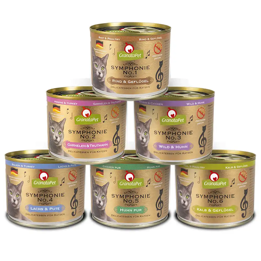 GranataPet Symphonie 6 x 200 g - Pack de prueba - 6 variantes - Granatapet - Comparador de precios