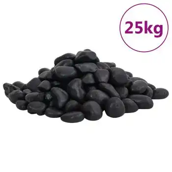 Guijarros Pulidos Negros 25 Kg 2-5 Cm