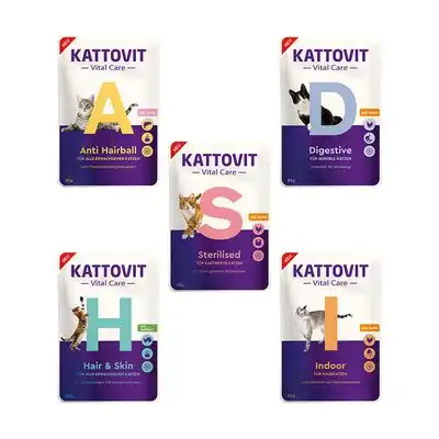 Kattovit Vital Care - Pack de prueba - 25 x 85 g (5 variedades) - Kattovit Vital Care - Comparador de precios