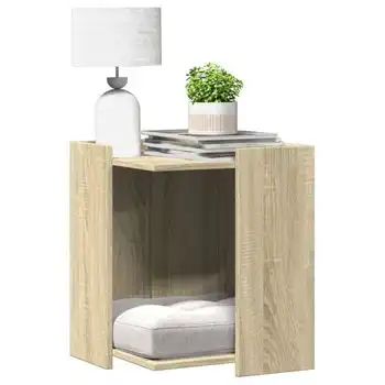 Mueble Arenero Para Gatos Madera Roble Sonoma 42x42x51 Cm