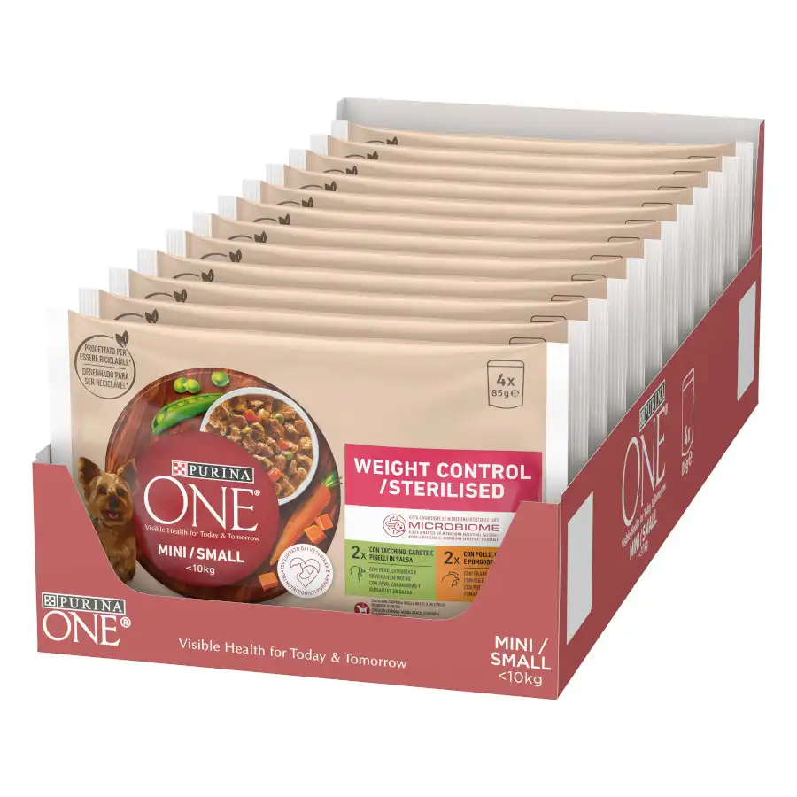 One Adult Mini Small Weight Control Multipack Pollo y Pavo en Salsa sobre para perros - Purina One - Comparador de precios