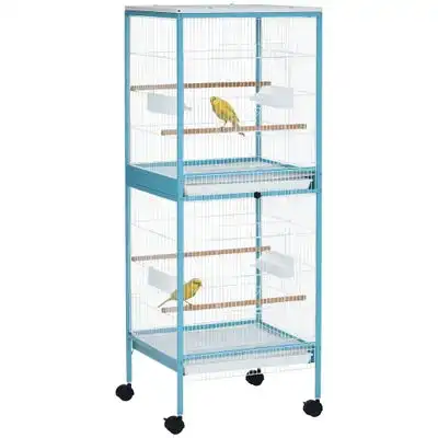 PawHut Jaula para Pájaro 51.5x50x140 cm Azul Claro - 1 Article - PawHut - Comparador de precios