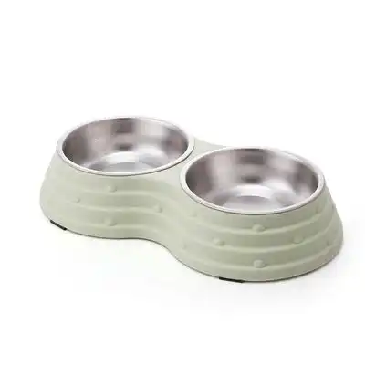 UAMLY Comederos dobles extraíbles de acero inoxidable para perros - Verde - Uamly - Comparador de precios