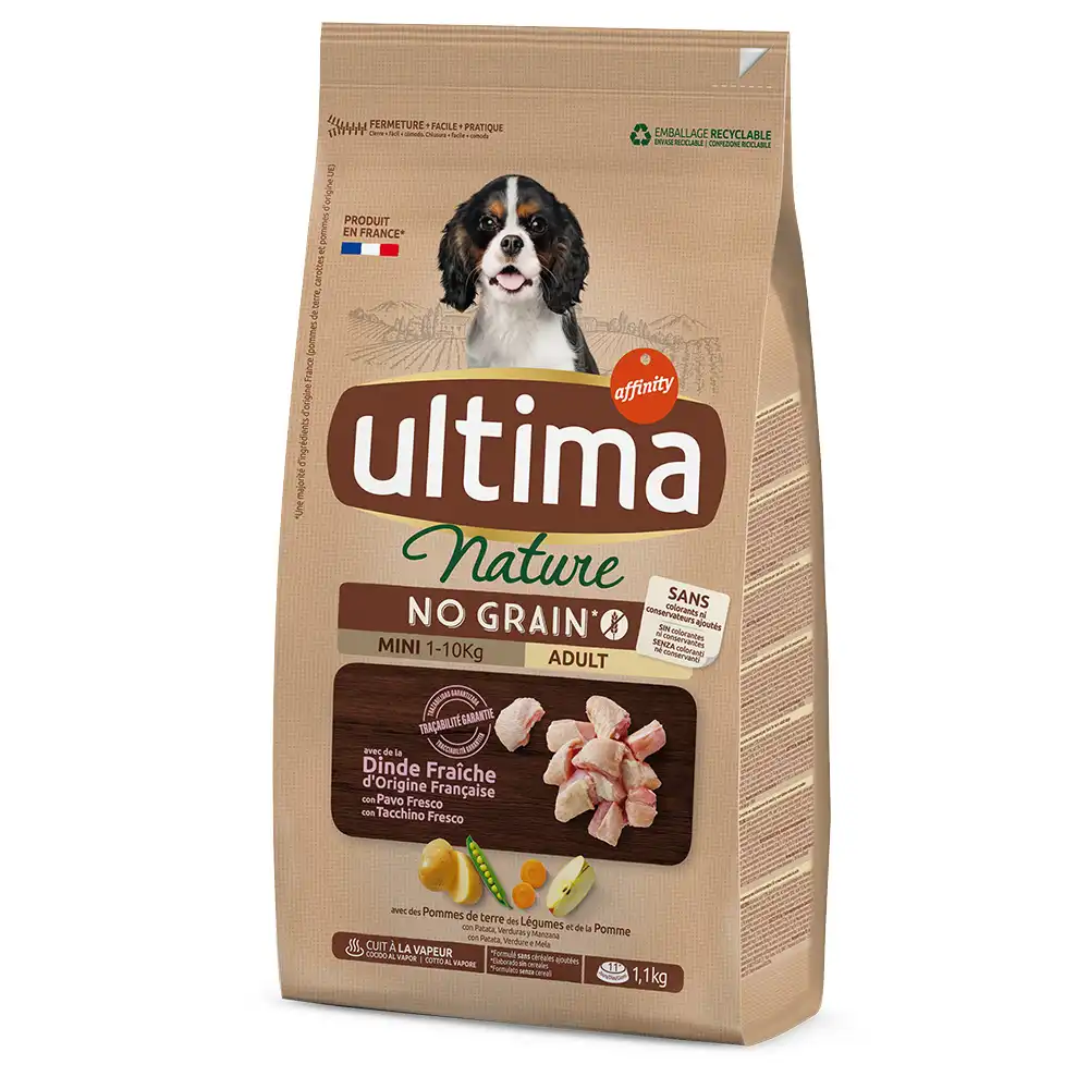 Ultima Nature No Grain Mini Adult con pavo para perros - 1,1 kg