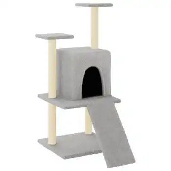 vidaXL Rascador para gatos con postes de sisal gris claro 110 cm - VIDAXL - Comparador de precios