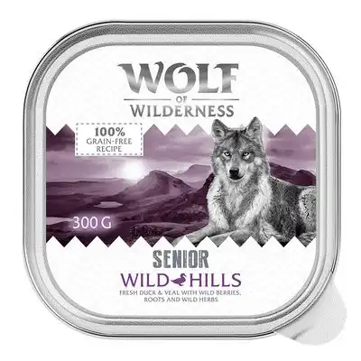 Wolf of Wilderness Senior - Receta duoproteica 6 / 24 x 300 g en tarrina - 24 x 300 g: Wild Hills - Pato y ternera - Wolf of Wilderness - Comparador de precios