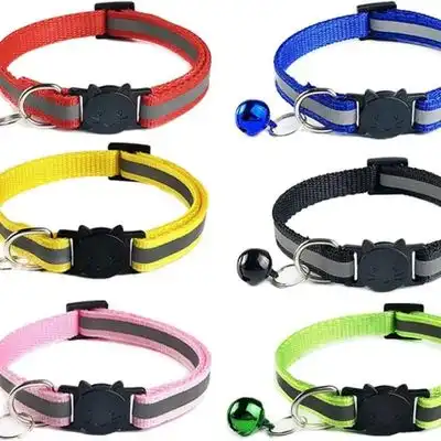 ZooVenture Collar de nailon para gato - 20-32 cm, con cascabel reflectante - Negro - Rojo - Amarillo - Azul - Rosa - Verde claro - Zooventure - Comparador de precios