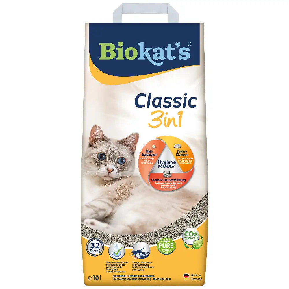 Biokat's Classic 3 en 1 arena aglomerante para gatos - 10 l - Biokat's - Comparador de precios