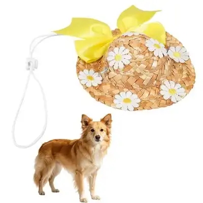 HausPets Juego de 3 sombreros de paja amarillos para perros y gatos - AMARILLO - HausPets - Comparador de precios