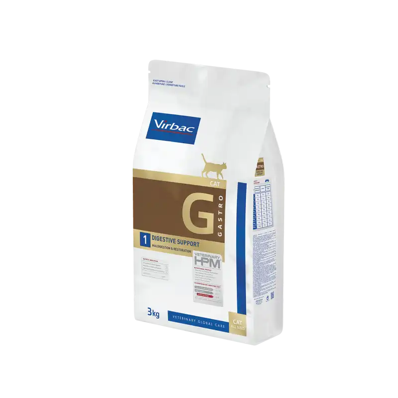 HPM Dieta para gatos G1-cat digestive support problemas intestinales 1.5, 1.50 kg - Virbac HPM - Comparador de precios