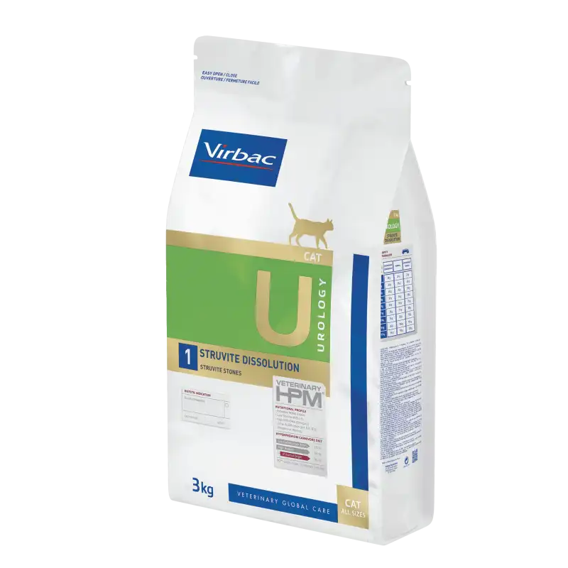 HPM Dieta para gatos U1-cat urology struvite dissolution problemas urinarios 1.5, 1.50 kg - Virbac HPM - Comparador de precios