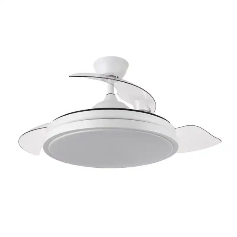 Iluminashop Ventilador de Techo con Luz LED y Mando 59W Blanco Motor DC