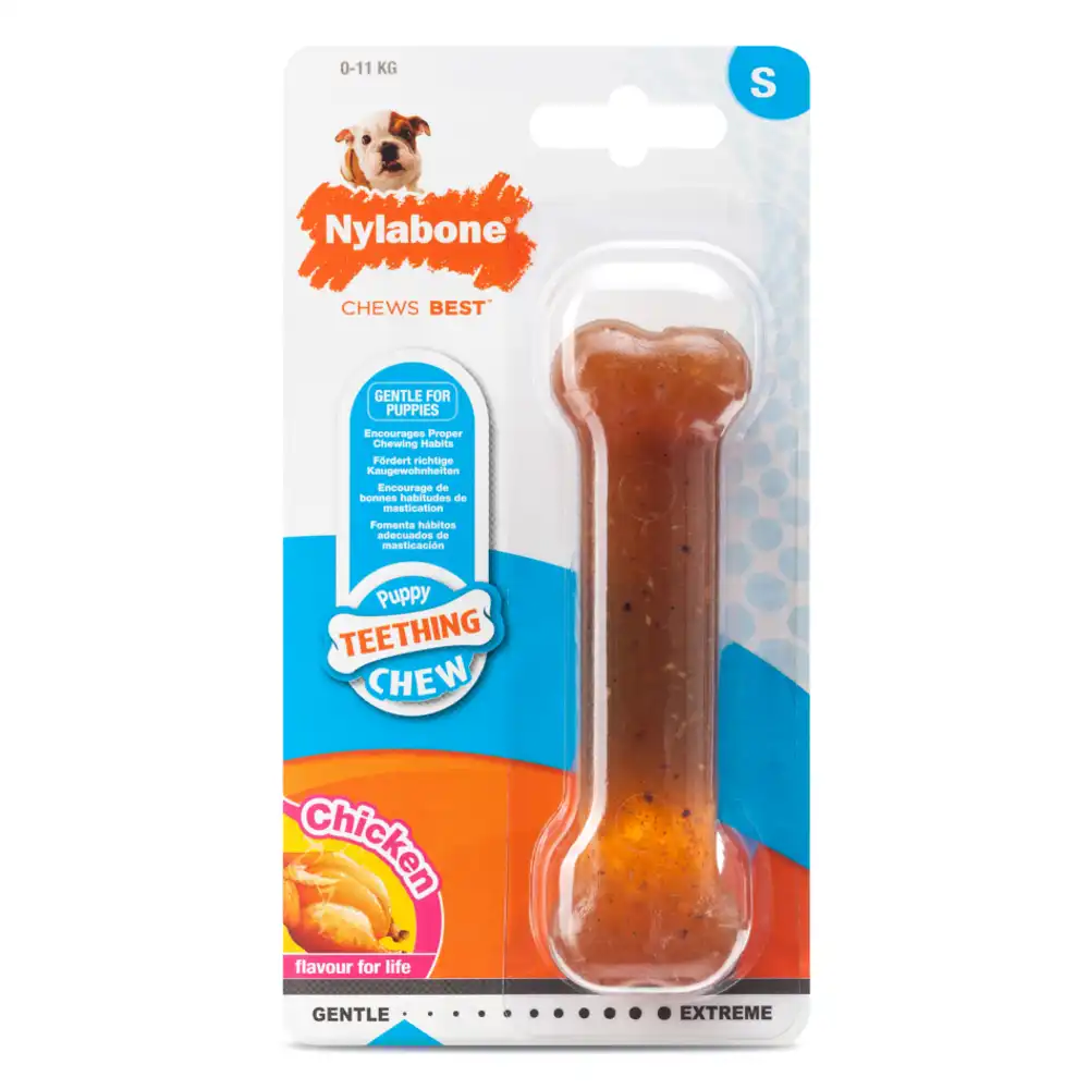 Hueso para perros cachorros Nylabone Puppy Chew Pollo M