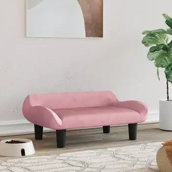 Cama Para Perros De Terciopelo Rosa 70x40x24 Cm