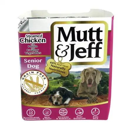 Comida húmeda para perros senior Mutt & Jeff pollo y verduras 400 gr