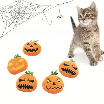 IntiMeg Oso de peluche de calabaza de Halloween para gatos - 5 piezas - IntiMeg - Comparador de precios