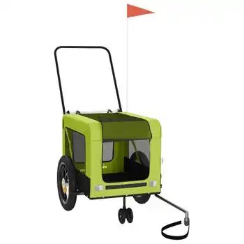 Remolque De Bicicleta Mascotas Hierro Tela Oxford Verde Negro Vidaxl - VIDAXL - Comparador de precios