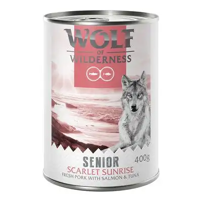 Wolf of Wilderness Red Meat Senior 6 x 400 g - Scarlet Sunrise: cerdo, salmón y atún - Wolf of Wilderness - Comparador de precios