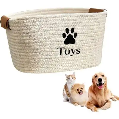 ZooVenture Cesta de almacenamiento de juguetes animales - Ovalada, algodón - Blanco - Zooventure - Comparador de precios