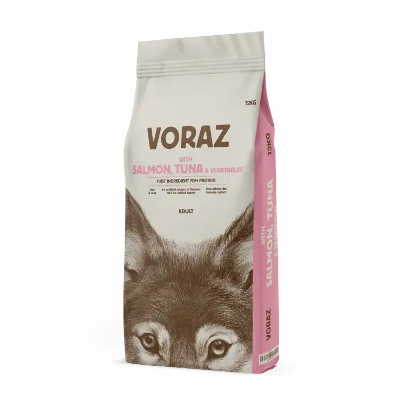 12Kg Pienso para Perros Adultos Voraz con Salmón Atún y Vegetales - VORAZ - Comparador de precios
