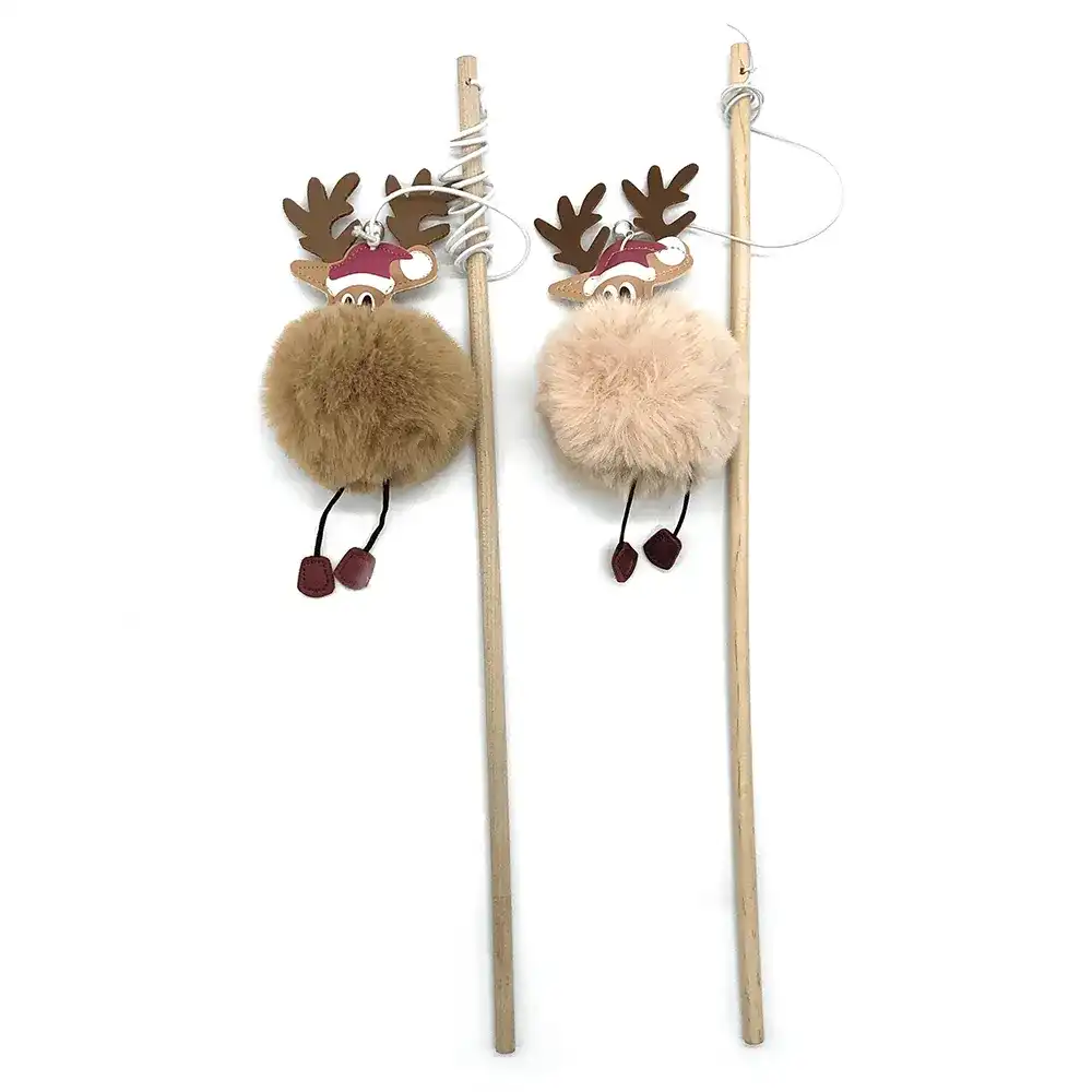 Bubimex Caña con peluche de reno para gatos - 70 cm - Bubimex - Comparador de precios