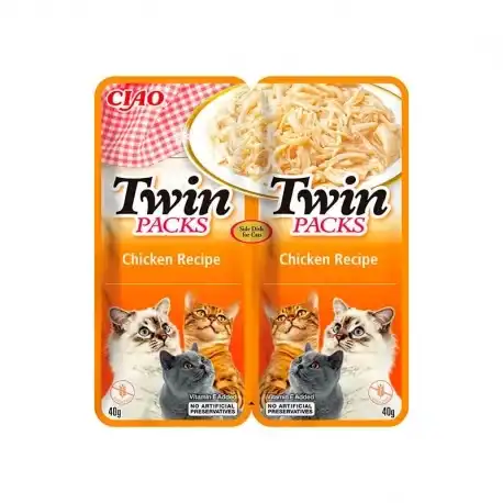 Churu Twin Packs Comida húmeda para Gatos en Caldo con Pollo, 12x80 gr - Churu - Comparador de precios