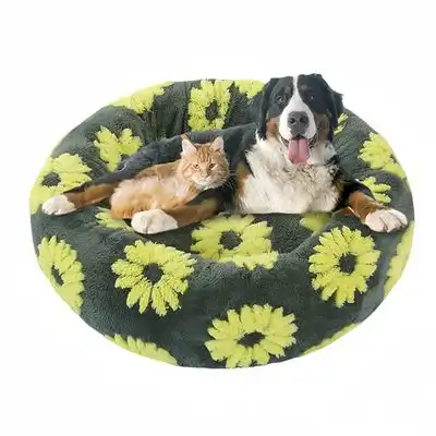 FurryFusion Caseta redonda para gatos y perros - Negro y verde - Furry Fusion - Comparador de precios