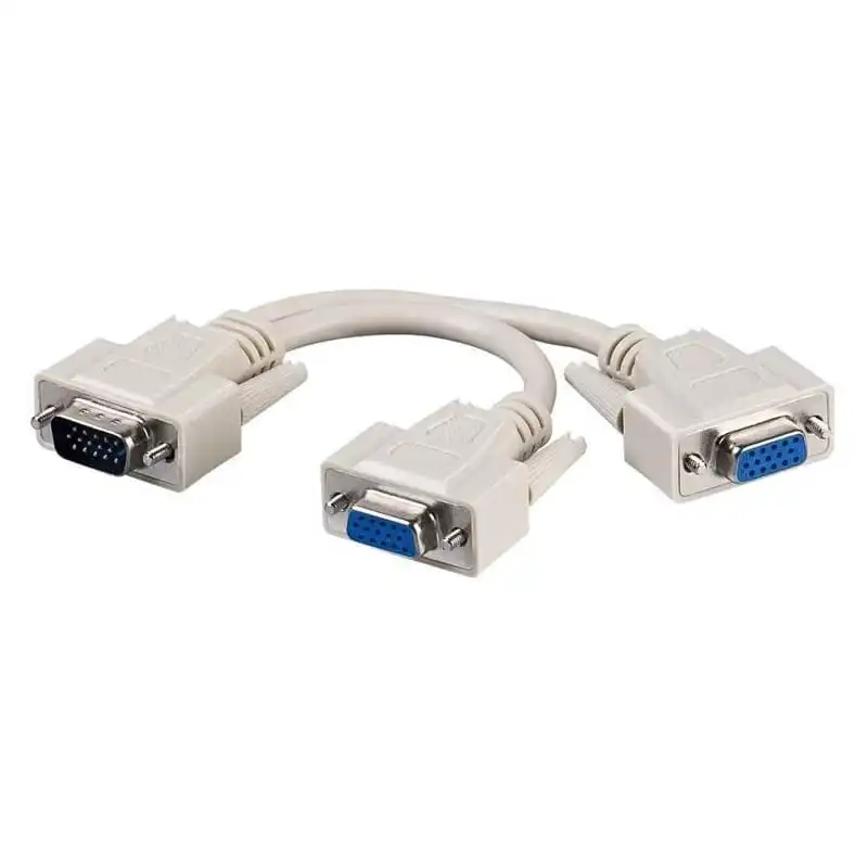 Goobay Cable Bifurcador SVGA HDB15 Macho a 2x HDB15 Hembra 25cm Gris