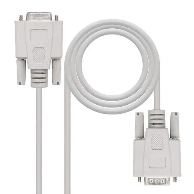 Nanocable Cable Serie RS232 DB9 Macho/Hembra 3m Beige