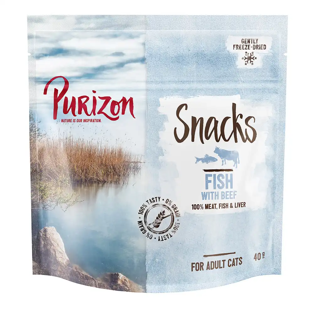 Purizon snacks de pescado con vacuno para gatos - 40 g - Purizon - Comparador de precios