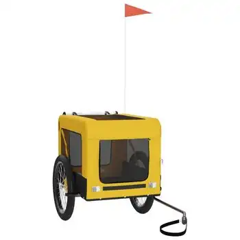 vidaXL Remolque bicicleta de perros hierro tela Oxford amarillo negro - VIDAXL - Comparador de precios