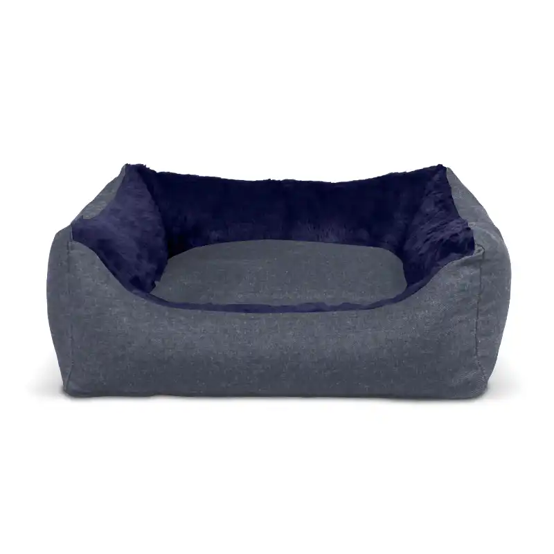 Cama Rectangular para Perros y Gatos GAUTY Denim y pelo (Azul - 60 x 50 cm) - Gauty - Comparador de precios