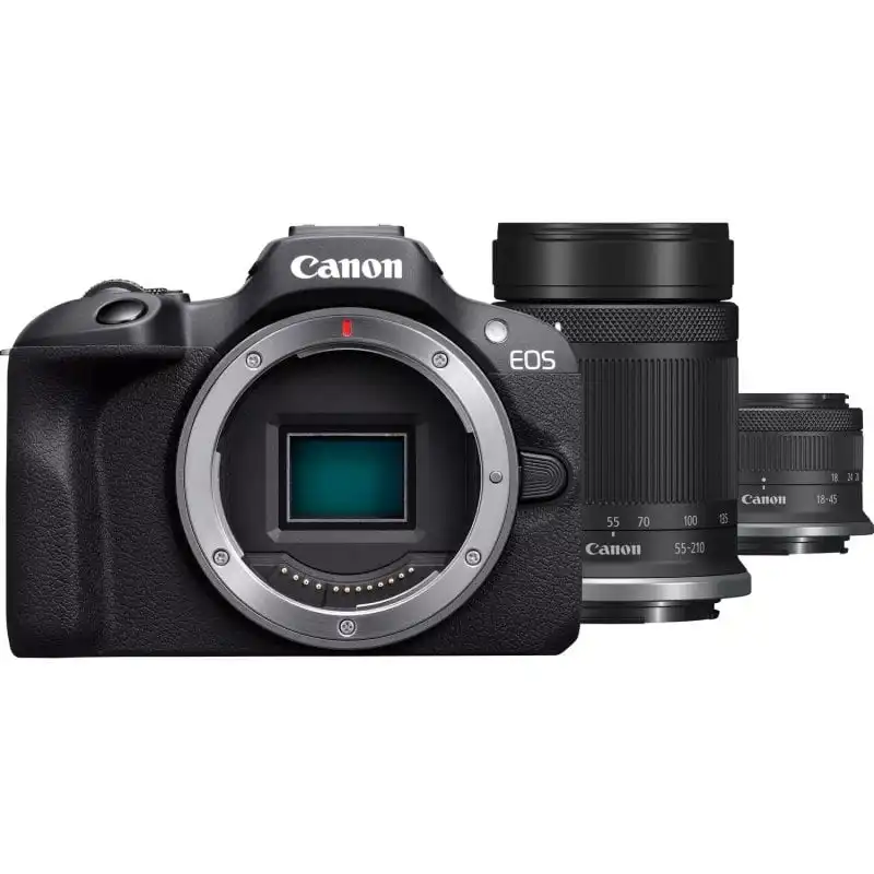 Canon EOS R100 24.1MP WiFi + RF-S 18-45mm F4.5-6.3 IS STM + RF-S 55-200mm F5-7.1 IS STM