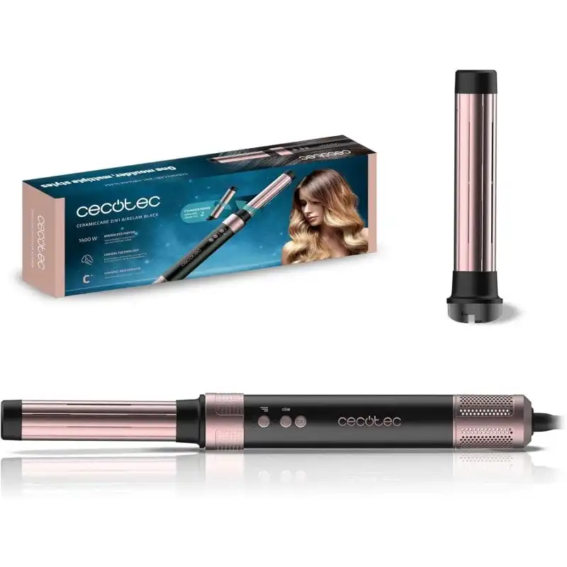 Cecotec Bamba CeramicCare 2in1 AirGlam Black Cepillo de Aire 1400W