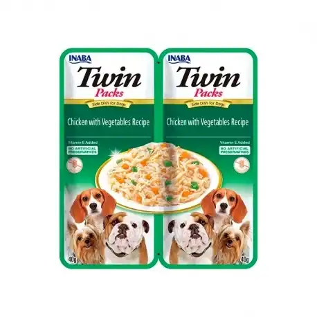 Inaba Twin Comida Húmeda para Perros Pollo con Vegetales en Caldo, 24 x 40 gr - Inaba - Comparador de precios