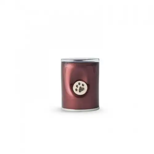 Urna Cristal Cilindro Huella Cerámica color Burdeos - Ánima - Comparador de precios