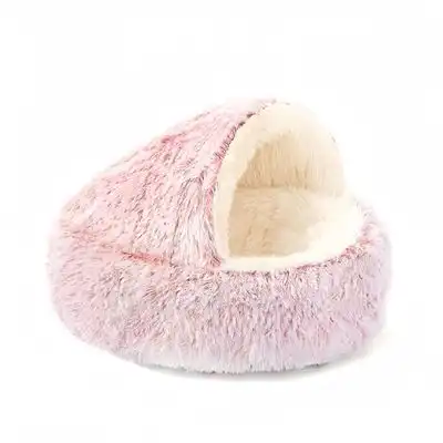 FurryFusion Cama para gatos semicerrada - Blanco-rosa - Furry Fusion - Comparador de precios