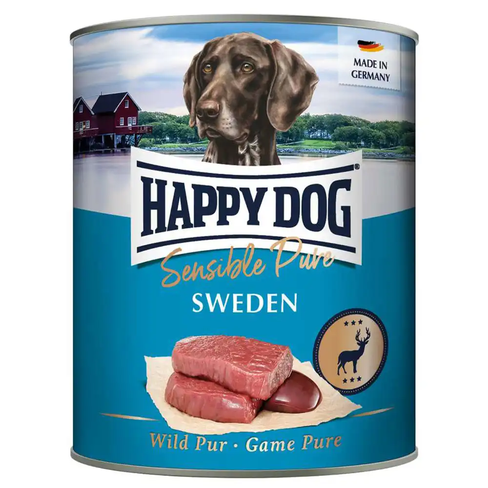 Happy Dog Sensible Pure Suecia comida húmeda para perros - 6 x 800 g - Suecia (caza)