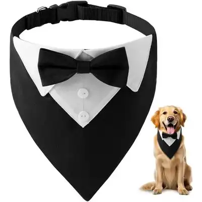 HausPets Pajarita para perro - Formal, ajustable, con anilla en D - Negro - HausPets - Comparador de precios