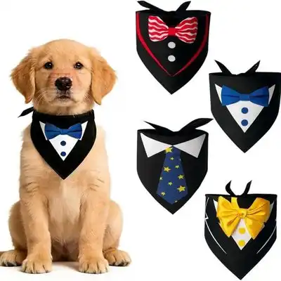 MCBOSON Juego de 4 pañuelos con pajarita para perros pequeños y medianos - 1 artículo - Mcboson - Comparador de precios
