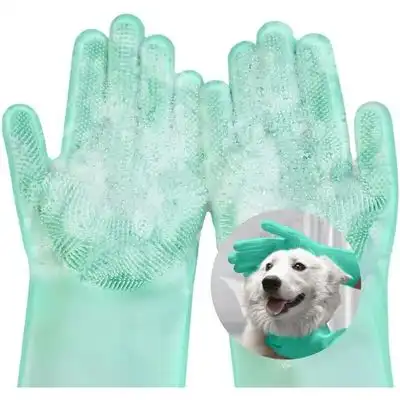 Pawffee Guante de aseo verde: para masajes y baños mascotas, cocina coche - 1 pieza - Pawffee - Comparador de precios