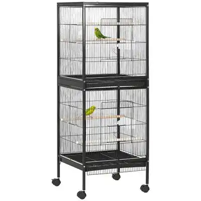 PawHut Jaula para Pájaro 51.5x50x140 cm Negro - 1 Article - PawHut - Comparador de precios