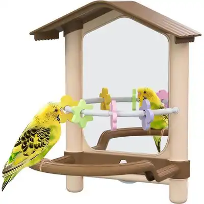 Reitlaze Espejo para pájaros con soporte para percha - marrón - Reitlaze - Comparador de precios