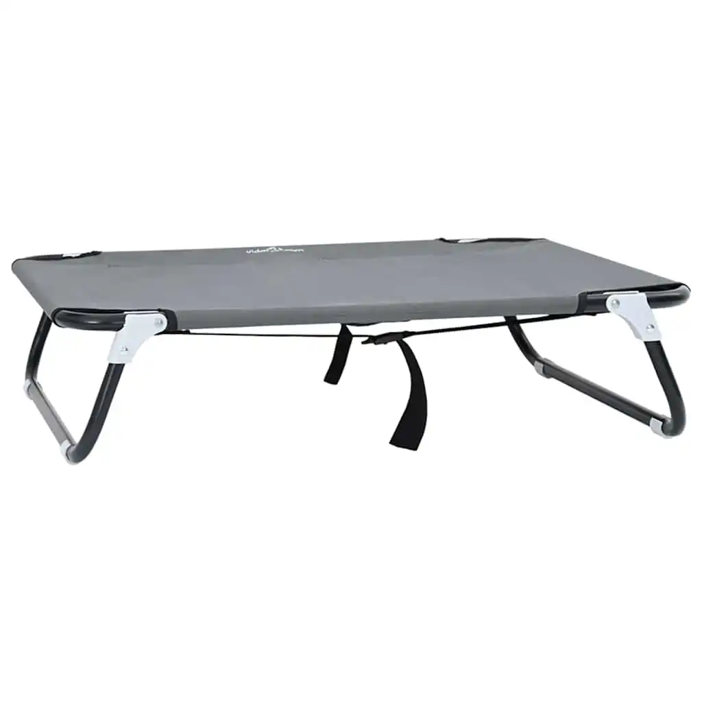 vidaXL Cama Elevada para Perros Sofá Silla Tela Oxford y Acero Gris claro - 80 x 55 x 18 cm - VIDAXL - Comparador de precios