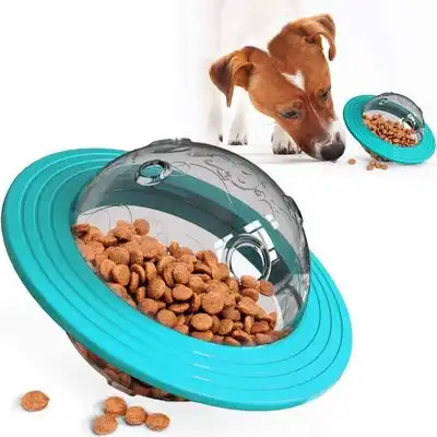 ZooVenture Pelota dispensadora de comida para perros con forma ovni - Goma - Azul - Zooventure - Comparador de precios