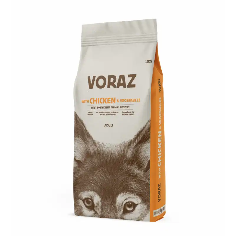 12Kg Pienso para Perros Adultos Voraz con Pollo y Vegetales - VORAZ - Comparador de precios