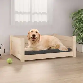 Cama Para Perros Madera Maciza De Pino 75,5x55,5x28 Cm