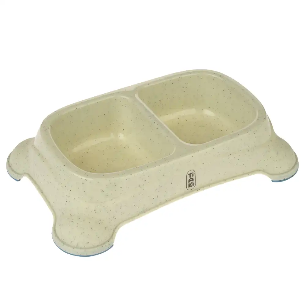 Comedero doble TIAKI de plástico reciclado - 2 x 650 ml